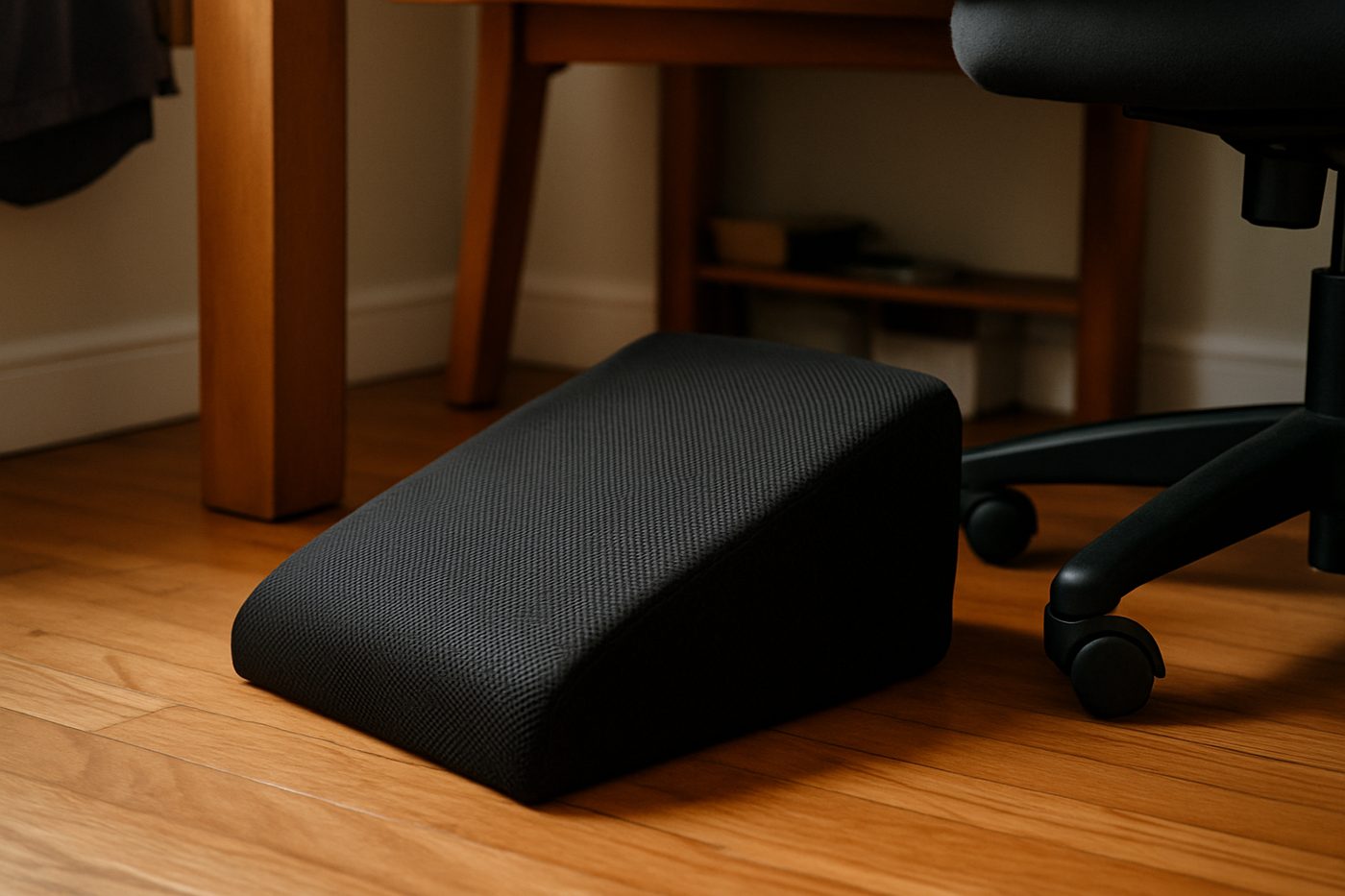 ErgoFoam Adjustable Under-Desk Foot Rest, Black Mesh