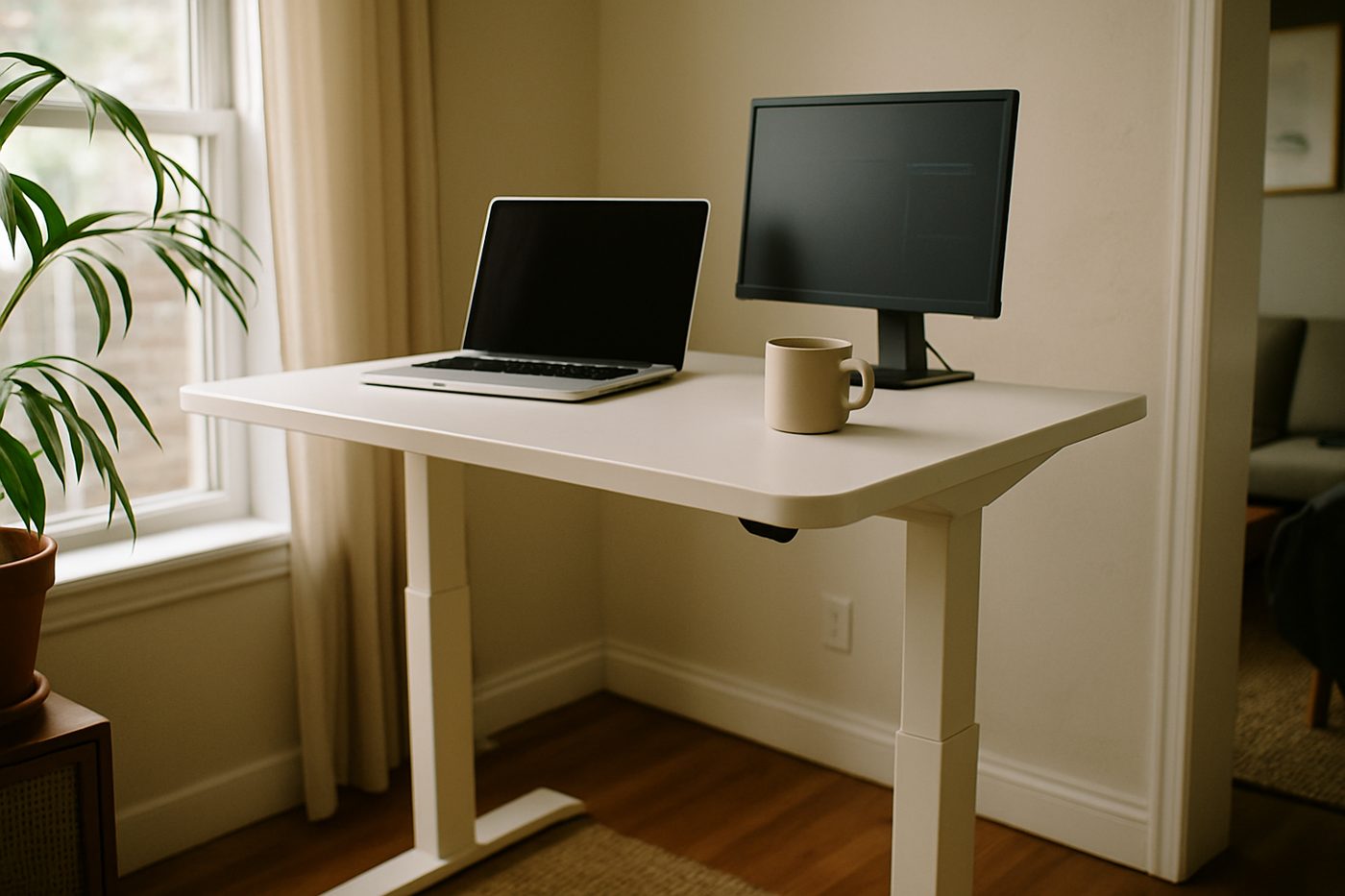 FlexiSpot EN1 Electric Standing Desk, 48 x 24 in, White