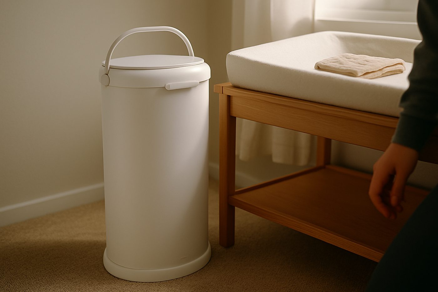 Ubbi Stainless Steel Diaper Pail, White